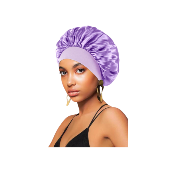 Satenska kapa za kosu svetlo ljubičasta